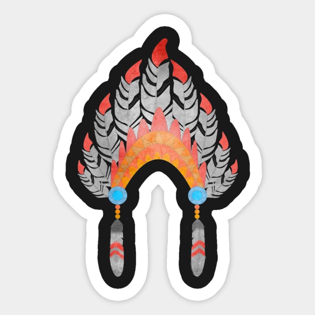 INDIAN HEADDRESS Sticker by Khalipsum